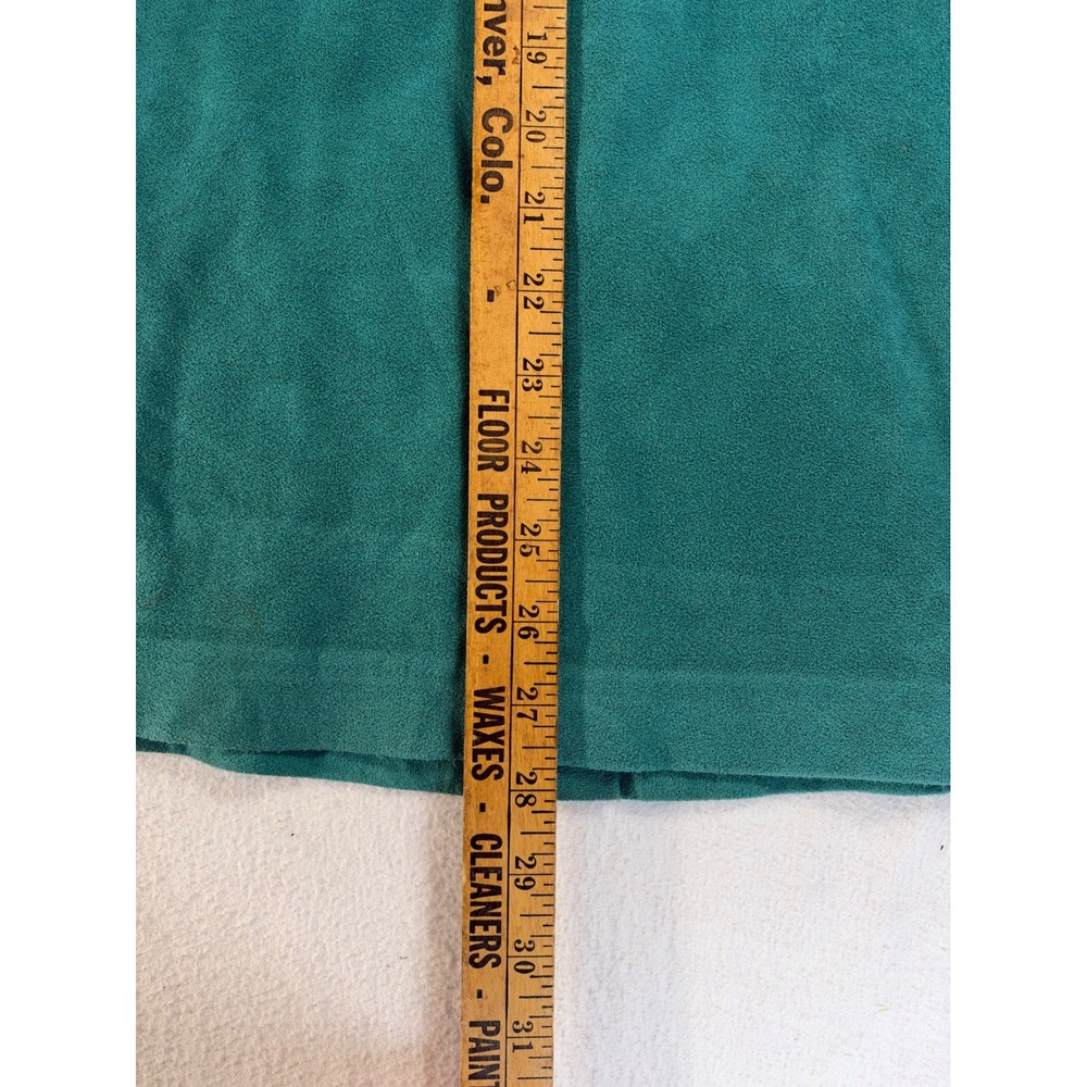 Vintage Teal Faux Suede Skirt Suit Set Blazer & Midi Skirt Green 2 Piece - Picture 12 of 16